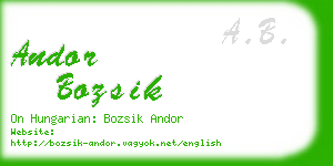 andor bozsik business card